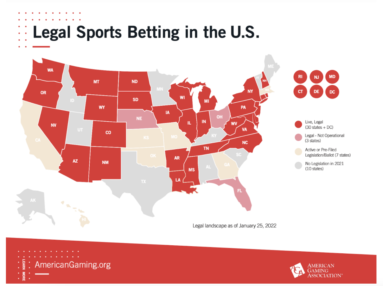 legal sports betting map