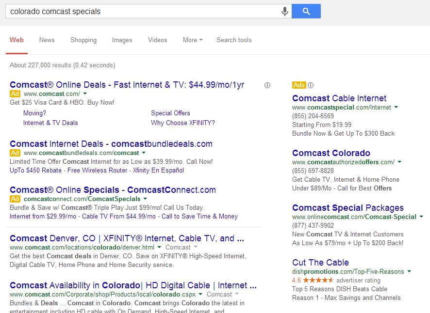 The Search Monitor Comcast Charter Sem Market Visibility Reers